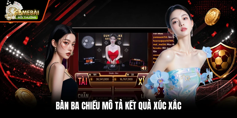 Bàn ba chiều mô tả kết quả xúc xắc