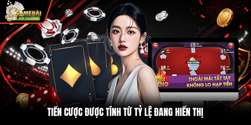 Tiền cược được tính từ tỷ lệ đang hiển thị